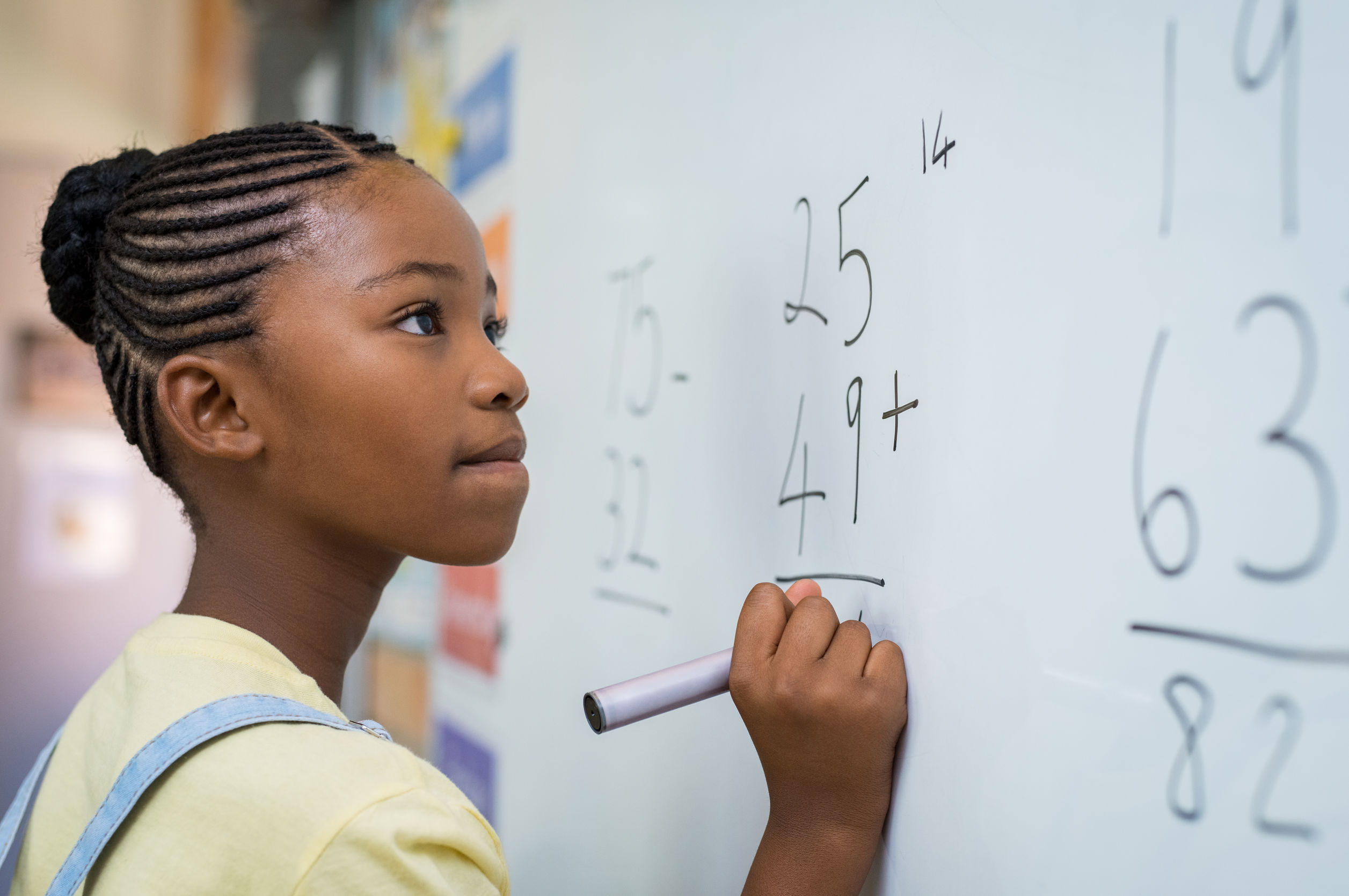 A história das meninas na matemática (cor azul para meninas)